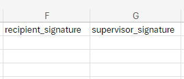 CSV Signature Column