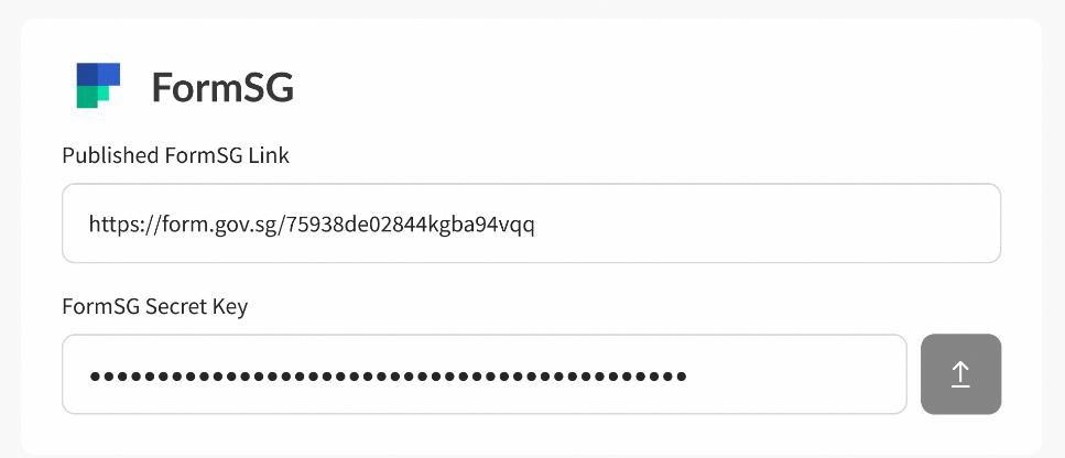 FormSG Link and Secret Key