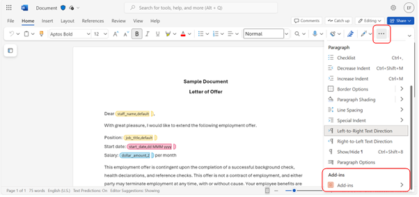 docCentral Add-In