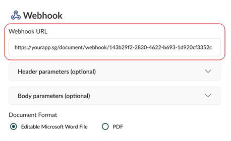 webhook as output destination