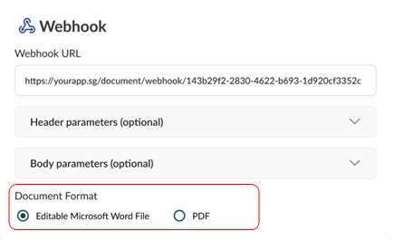 webhook as output destination