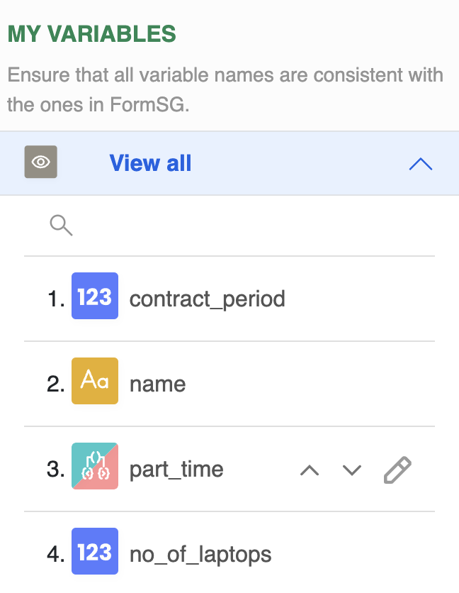 Viewing Variables